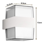 POWERTECH LED φωτιστικό τοίχου HLL-0158, 14W, 4000K, 1120lm, IP65, λευκό - Image 3