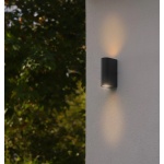 POWERTECH φωτιστικό τοίχου HLL-0188 για 2x GU10 λάμπες, μεταλλικό, IP65, μαύρο - Image 2