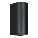 POWERTECH φωτιστικό τοίχου HLL-0188 για 2x GU10 λάμπες, μεταλλικό, IP65, μαύρο