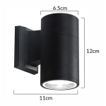 POWERTECH φωτιστικό τοίχου HLL-0189 για GU10 λάμπα, μεταλλικό, IP65, μαύρο - Image 4