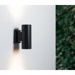 POWERTECH φωτιστικό τοίχου HLL-0190 για 2x GU10 λάμπες, μεταλλικό, IP65, μαύρο - Image 2