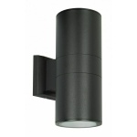 POWERTECH φωτιστικό τοίχου HLL-0190 για 2x GU10 λάμπες, μεταλλικό, IP65, μαύρο