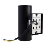 POWERTECH φωτιστικό τοίχου HLL-0190 για 2x GU10 λάμπες, μεταλλικό, IP65, μαύρο - Image 3