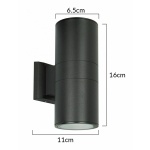 POWERTECH φωτιστικό τοίχου HLL-0190 για 2x GU10 λάμπες, μεταλλικό, IP65, μαύρο - Image 4