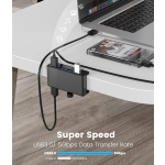 ORICO USB hub MH4PU-P με σφιγκτήρα, 4x θυρών, 5Gbps, USB σύνδεση, μαύρο - Image 2