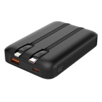POWERTECH power bank με καλώδια και οθόνη PT-1417 10000mAh, 22.5W, μαύρο - Image 2