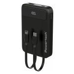 POWERTECH power bank με καλώδια και οθόνη PT-1417 10000mAh, 22.5W, μαύρο