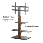 POWERTECH βάση τηλεόρασης δαπέδου PT-1422, 32-75", έως 40kg, με ράφια - Image 2