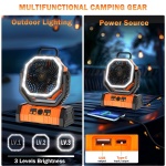 POWERTECH φορητός ανεμιστήρας PT-1430 με χειριστήριο, 20000mAh, πορτοκαλί - Image 3