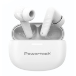 POWERTECH earphones με θήκη φόρτισης PT-1432, True Wireless, 35/300mAh, λευκά