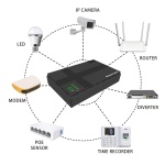 POWERTECH mini DC UPS PT-1434, 18W, 10400mAh, 3x DC, USB/LAN/POE, μαύρο - Image 2