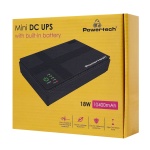 POWERTECH mini DC UPS PT-1434, 18W, 10400mAh, 3x DC, USB/LAN/POE, μαύρο - Image 3
