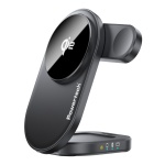 POWERTECH ασύρματος φορτιστής PT-1491, 3 σε 1, Qi2, 15W, μαύρος