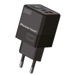 POWERTECH φορτιστής τοίχου PT-1499 με οθόνη, USB/USB-C, 35W, GaN, μαύρος - Image 2