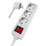 POWERTECH πολύπριζο PT-873, 3x schuko, 16A, 1.5m, λευκό