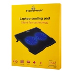 POWERTECH Βάση & ψύξη laptop PT-930, έως 15.6", 2x 125mm fan, LED, μαύρο - Image 4