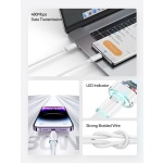 USAMS καλώδιο Lightning σε USB-C US-SJ659, 30W, 480Mbps, 1.2m, λευκό - Image 2