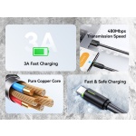 USAMS καλώδιο USB-C σε USB US-SJ732, 3A, 480Mbps, 1m, λευκό - Image 2