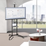 BRATECK βάση τηλεόρασης δαπέδου T1042T, 37-70", έως 45kg, με ράφια & ροδάκια - Image 2