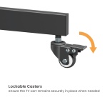 BRATECK βάση τηλεόρασης δαπέδου T1042T, 37-70", έως 45kg, με ράφια & ροδάκια - Image 3