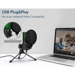 CMTECK επιτραπέζιο μικρόφωνο XM550 με pop φίλτρο, καρδιοειδές, USB, μαύρο - Image 2