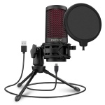 CMTECK επιτραπέζιο μικρόφωνο XM550 με pop φίλτρο, καρδιοειδές, USB, μαύρο