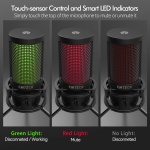 CMTECK επιτραπέζιο μικρόφωνο XM550 με pop φίλτρο, καρδιοειδές, USB, μαύρο - Image 3