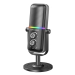 CMTECK επιτραπέζιο μικρόφωνο XM600, omnidirectional/καρδιοειδές, USB, RGB LED, μαύρο