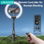 USAMS φωτιστικό δαχτυλίδι LED ZB323 με τρίποδο & βάση smartphone, μαύρο - Image 2