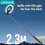 USAMS φωτιστικό δαχτυλίδι LED ZB323 με τρίποδο & βάση smartphone, μαύρο - Image 4