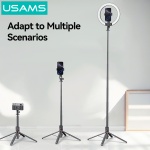 USAMS φωτιστικό δαχτυλίδι LED ZB323 με τρίποδο & βάση smartphone, μαύρο - Image 5