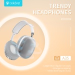 CELEBRAT headphones A35, ασύρματα & ενσύρματα, micro SD, 40mm, 200mAh, μαύρα - Image 3