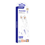 KAKUSIGA καλώδιο USB-C σε USB-C KSC-995, σιλικόνης, 100W, 480Mbps, 1m, λευκό - Image 3