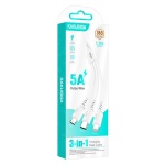 KAKUSIGA καλώδιο USB σε USB-C/Lightning/Micro USB KSC-997, 5A, 1.2m, λευκό - Image 3