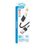 KAKUSIGA καλώδιο USB-C σε USB KSC-998, σιλικόνης, 5A, 480Mbps, 1m, μαύρο - Image 3