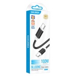 KAKUSIGA καλώδιο USB-C σε USB-C KSC-998, σιλικόνης, 100W, 480Mbps, 1m, μαύρο - Image 3