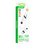 KAKUSIGA καλώδιο USB-C σε USB-C KSC-998, σιλικόνης, 100W, 480Mbps, 1m, λευκό - Image 3