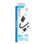 KAKUSIGA καλώδιο Lightning σε USB-C KSC-998, σιλικόνης, 30W, 480Mbps, 1m, μαύρο - Image 3