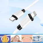 KAKUSIGA καλώδιο Lightning σε USB-C KSC-998, σιλικόνης, 30W, 480Mbps, 1m, λευκό - Image 2