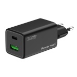 POWERTECH φορτιστής τοίχου PT-1501, USB/USB-C, 65W, GaN, μαύρος - Image 2