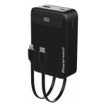 POWERTECH power bank PT-1504 με καλώδια & οθόνη, 20000mah, 22.5W, μαύρο