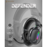 SADES gaming headset Defender, ασύρματα & ενσύρματα, 50mm, 1050mAh, RGB, multi-platform, μαύρο - Image 3