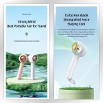 USAMS φορητός ανεμιστήρας US-ZB251 με 2 ταχύτητες, 1200mAh, λευκός - Image 3