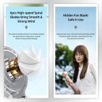 USAMS φορητός ανεμιστήρας US-ZB251 με 2 ταχύτητες, 1200mAh, λευκός - Image 5