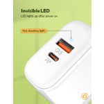 LDNIO φορτιστής τοίχου A2526C με καλώδιο, USB & USB-C, 45W PD, λευκός - Image 5