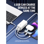 LDNIO σταθμός φόρτισης A4610C, 2x USB-C & 2x USB, 65W, PD/QC, λευκός - Image 2