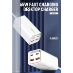 LDNIO σταθμός φόρτισης A4610C, 2x USB-C & 2x USB, 65W, PD/QC, λευκός - Image 3