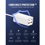 LDNIO σταθμός φόρτισης A4610C, 2x USB-C & 2x USB, 65W, PD/QC, λευκός - Image 4