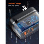 LDNIO φορτιστής τοίχου Q366 με καλώδιο, USB/2x USB-C, 65W, GaN, μαύρος - Image 3