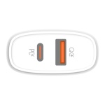 LDNIO φορτιστής τοίχου Q229 με καλώδιο, USB & USB-C, 20W PD, λευκός - Image 3